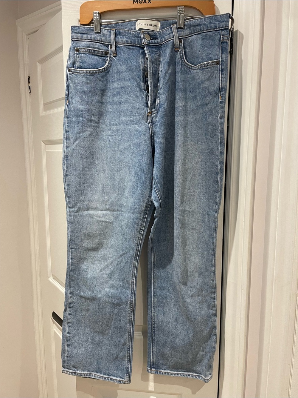 Denim Forum Women's Straight Jeans in Light Blue